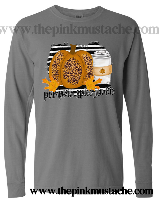 Comfort Colors Long Sleeve Pumpkin Spice Junkie Tee/ Fall Tee / Teachers Tee