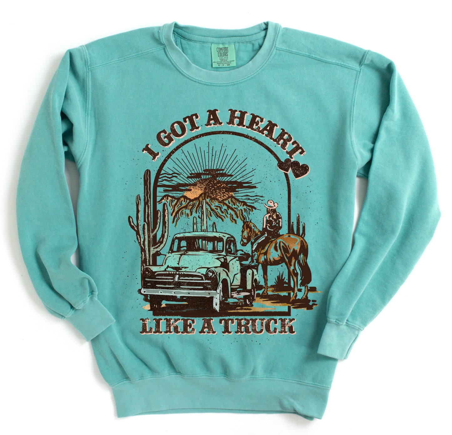 Comfort Colors  I Got A Heart Like A Truck Sweatshirt / Country Western Sweatshirt/ Multiple Colors