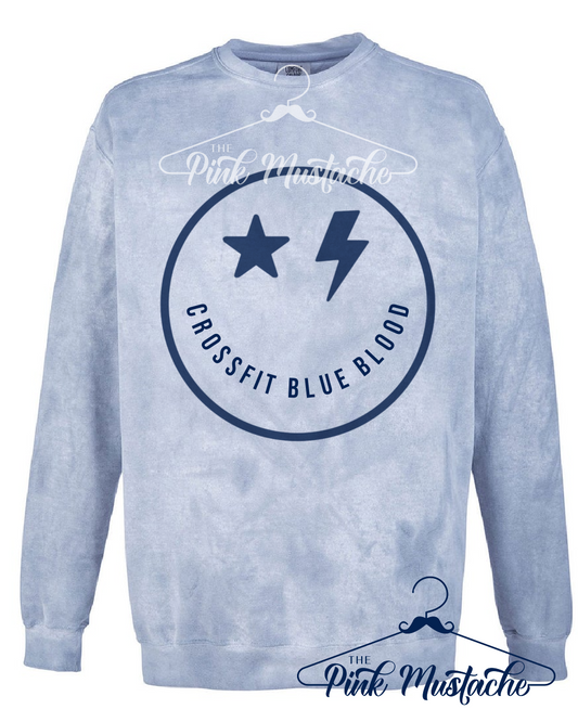 Comfort Colors Colorblast CFBB Smiley Crossfit Blue Blood Sweatshirt