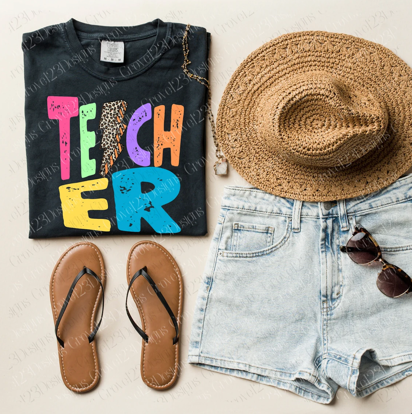 Soft Style Teacher Lightning Bolt Tee Shirt/ Teacher Gifts / Retro Teacher Gift