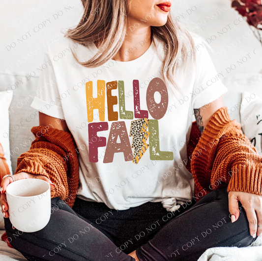 Hello Fall - Mommy and Me Shirts - FALL Tee/ Bella Canvas / Fall Layering Tee / Teachers Tee