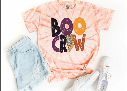 Tie Dye Boo Crew Shirt/ Halloween Adult Sizes Available