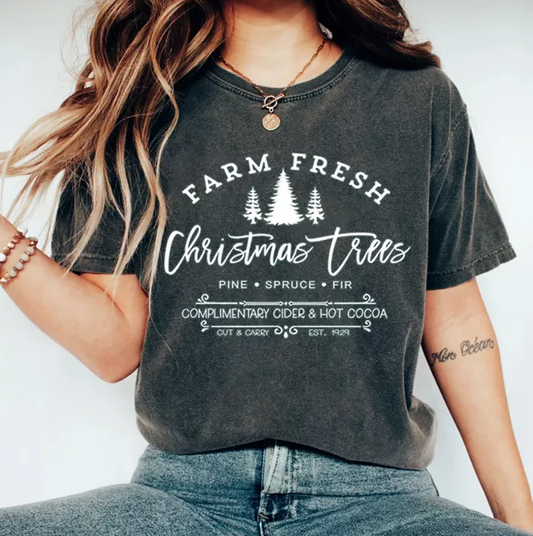 Bella or Comfort Colors Christmas Tree Farm Tee/ Super Cute Christmas Shirt
