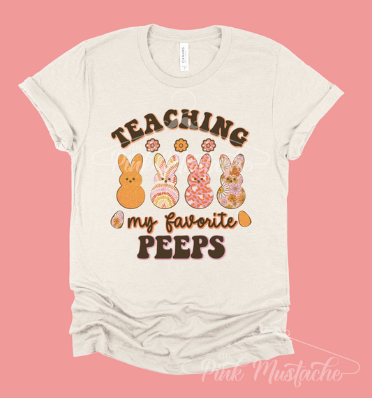 Soft Style Teaching My Favorite Peeps Bunny Tee/Bella Canvas Easter Bunny Shirt