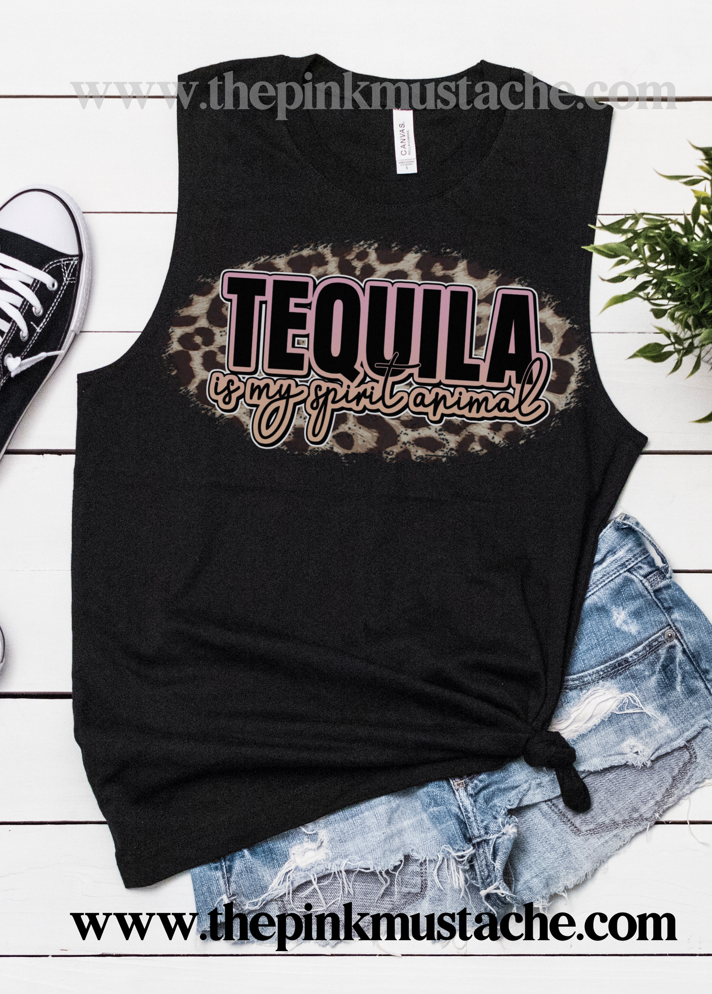 Tequila is My Spirit Animal- Muscle Tank- Bella Canvas
