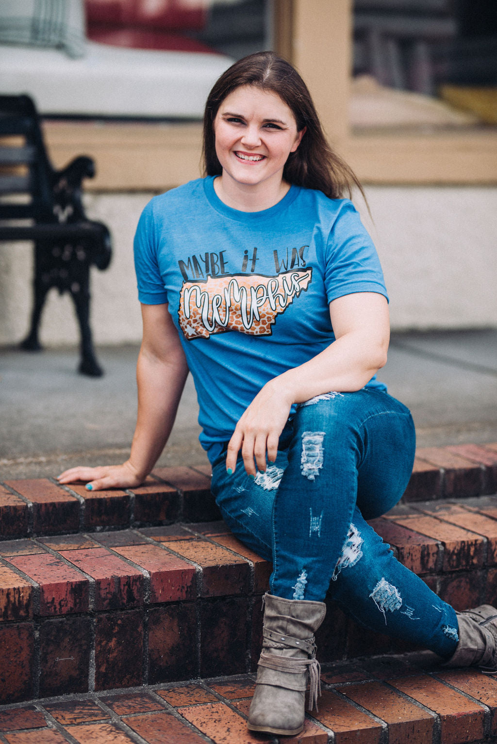 Royal Maybe It Was Memphis Tee /Vintage Country Style Shirt / Rocker Vintage Bella Tee