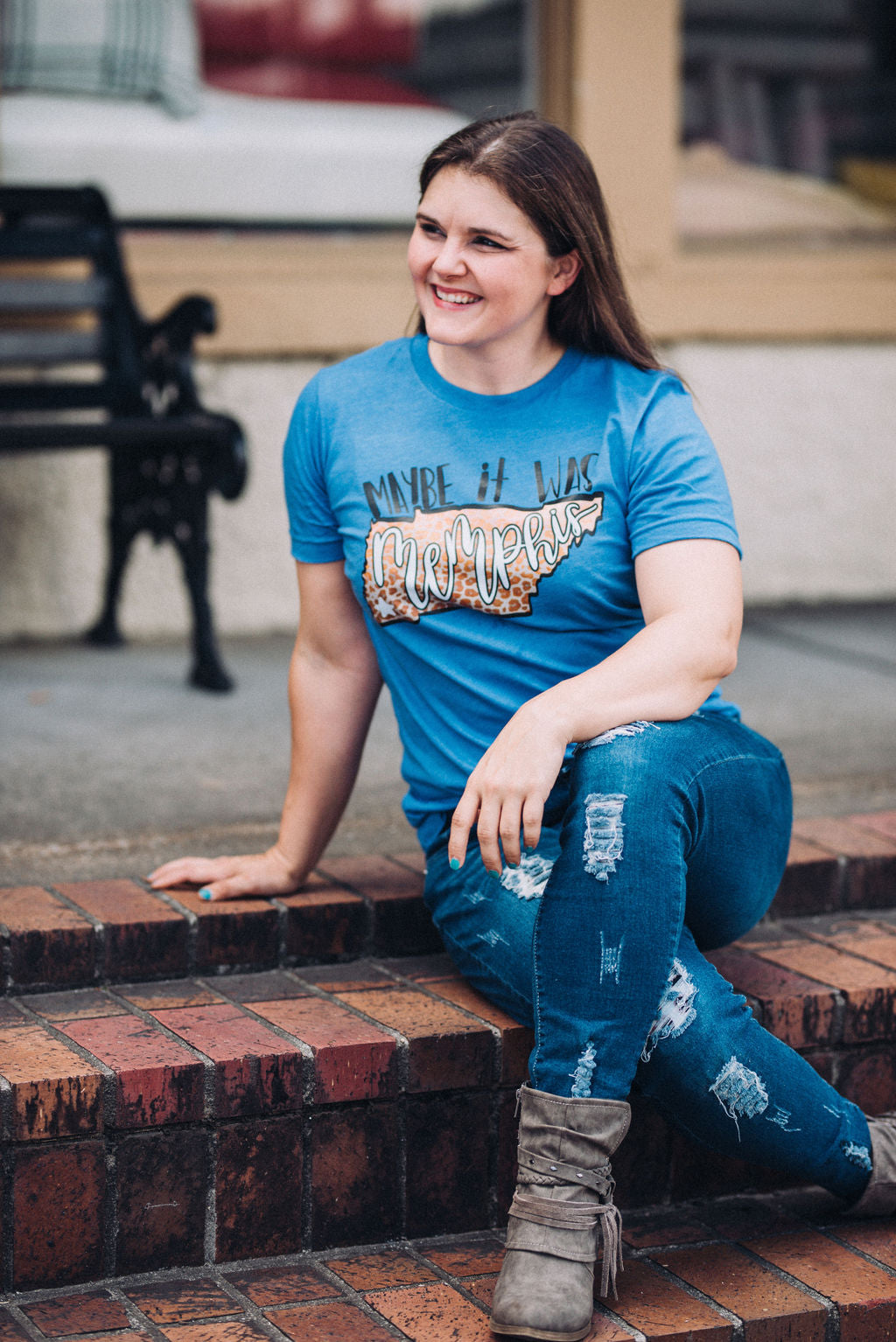 Royal Maybe It Was Memphis Tee /Vintage Country Style Shirt / Rocker Vintage Bella Tee