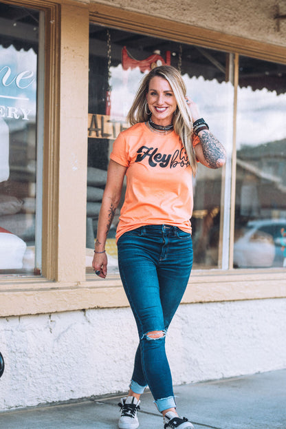 Hey Boo Orange Halloween Toddler, Youth, and Adult Tee/  Halloween Fall Style Shirt