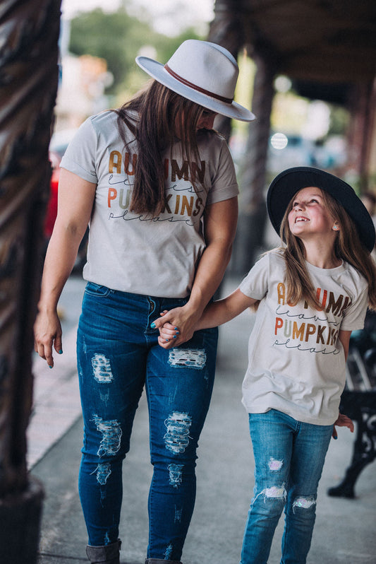 Autumn Leave Pumpkins Please- Mommy and Me Shirts - FALL Tee/ Bella Canvas / Fall Layering Tee / Teachers Tee