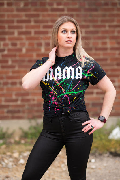 Mama Splatter Grunge Rocker Tee/ Mama Unisex Tee