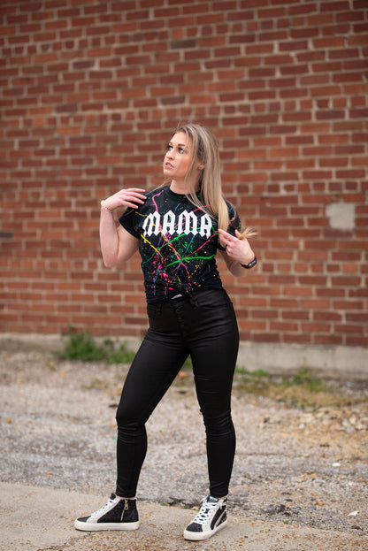 Mama Splatter Grunge Rocker Tee/ Mama Unisex Tee