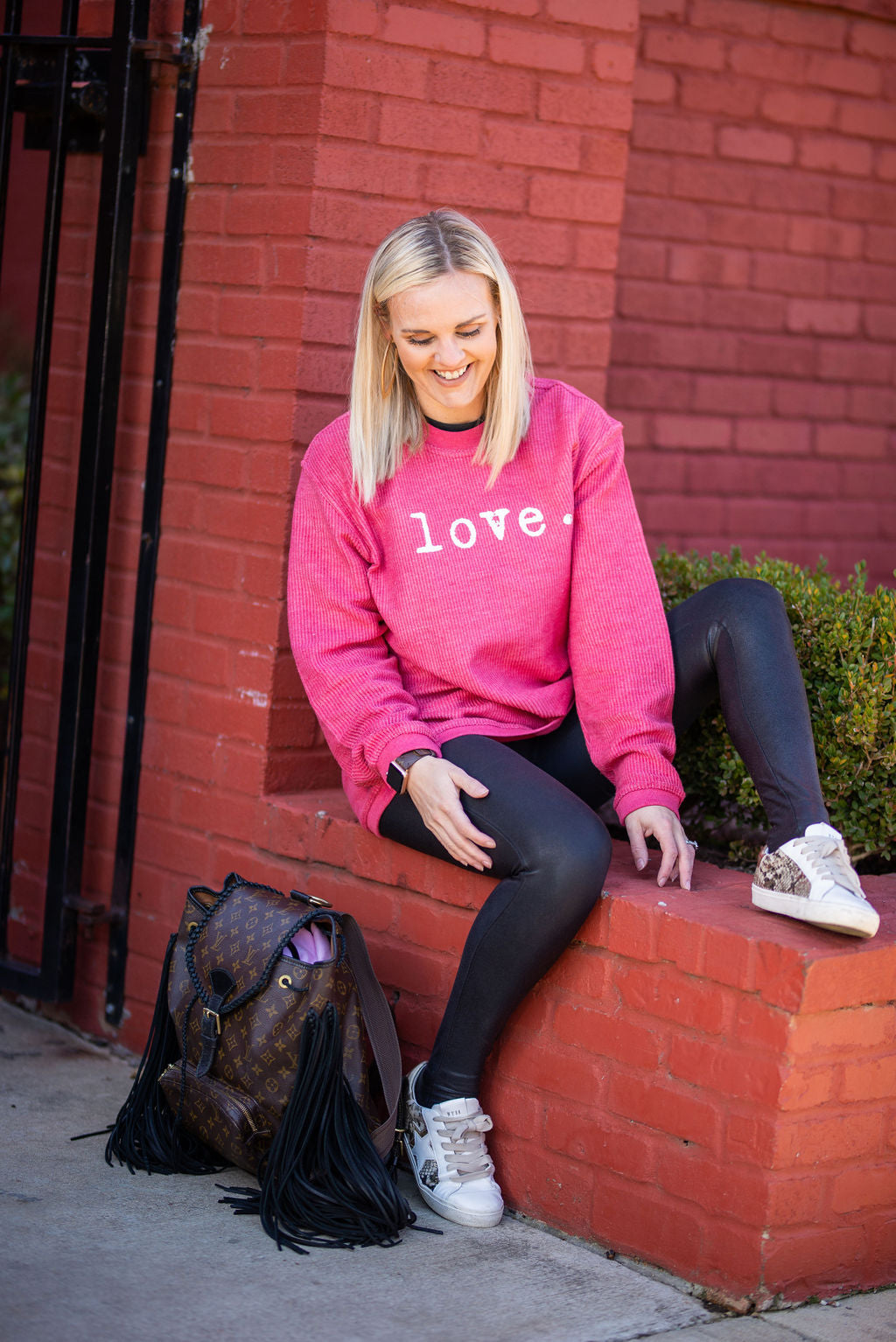 Boutique Cord Crew Love Sweatshirt / Valentines Themed Sweatshirt / Love Red Sweatshirt/ Gifts for Her
