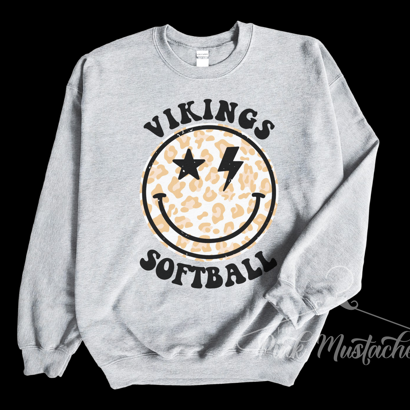 Vikings Softball Distressed Smiley Unisex Sweatshirt / Toddler, Youth, and Adult Sizes