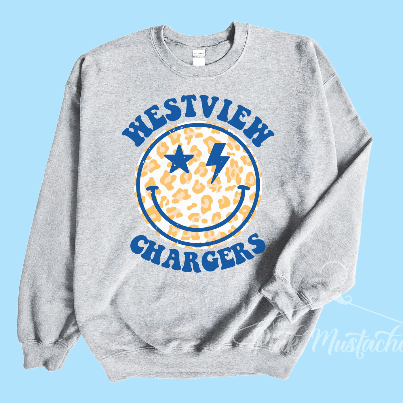 Westview Chargers Distressed Smiley Unisex Sweatshirt / Toddler, Youth, and Adult Sizes