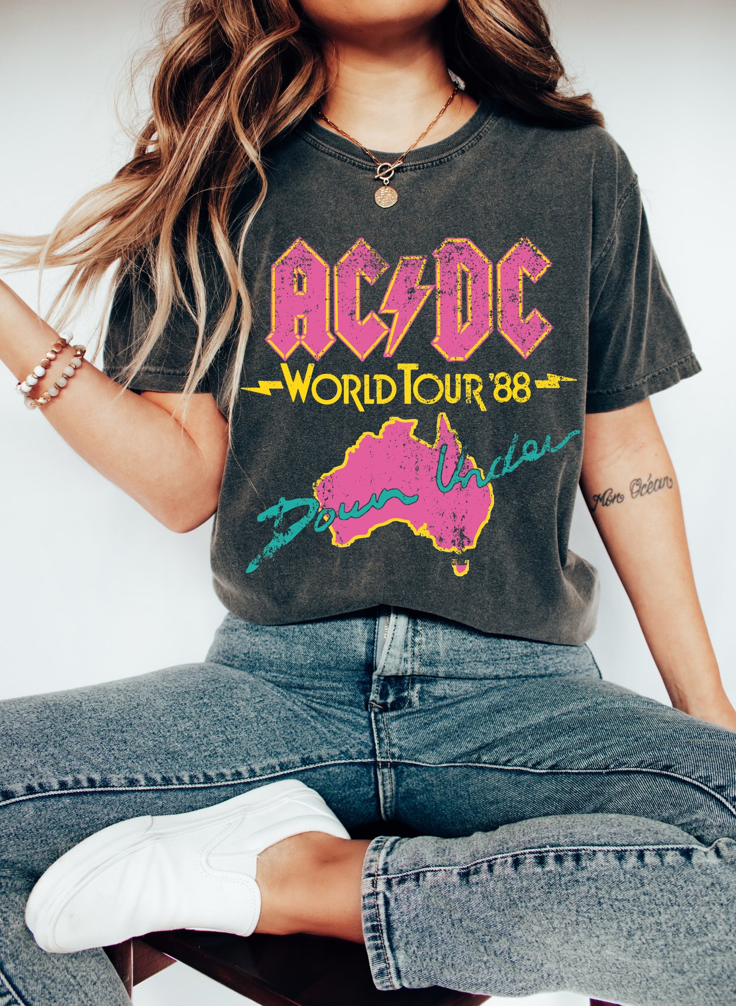 Comfort Colors Retro Rocker Tee/ Super Cute Dyed Rocker Tees - Unisex Sized/ Vintage Rock N Roll Styled Hippie Shirt