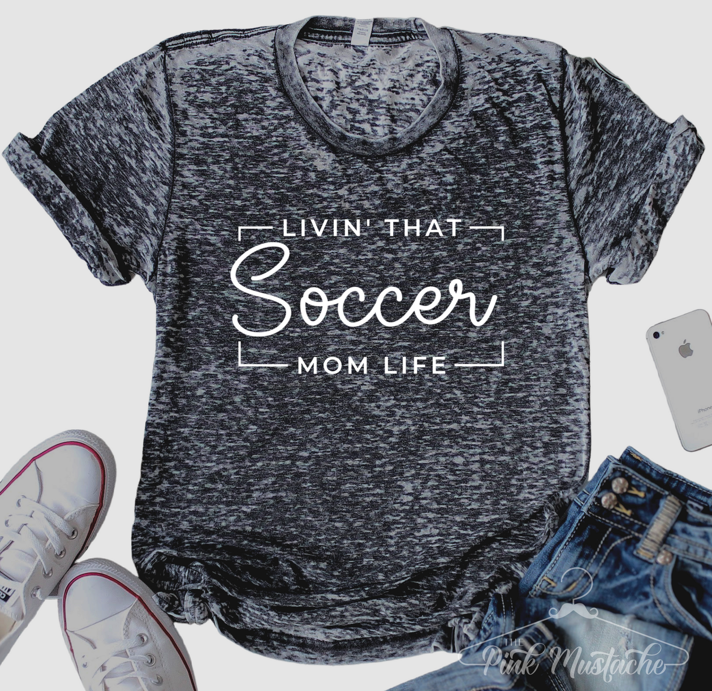 Acid Mineral Wash Living That Soccer Mom Life Tee/ Adult Tees / Vintage Inspired Tee