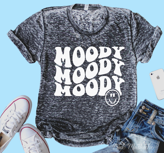 Acid Washed Moody Softstyle Hippie Rocker Tee/ Super Cute Dyed Rocker Tees - Unisex Sized/ VintageFunny Moody Shirt