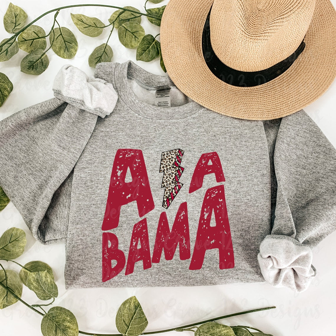 Alabama Inspired Sweatshirt / Lightning Bolt State Sweatshirt