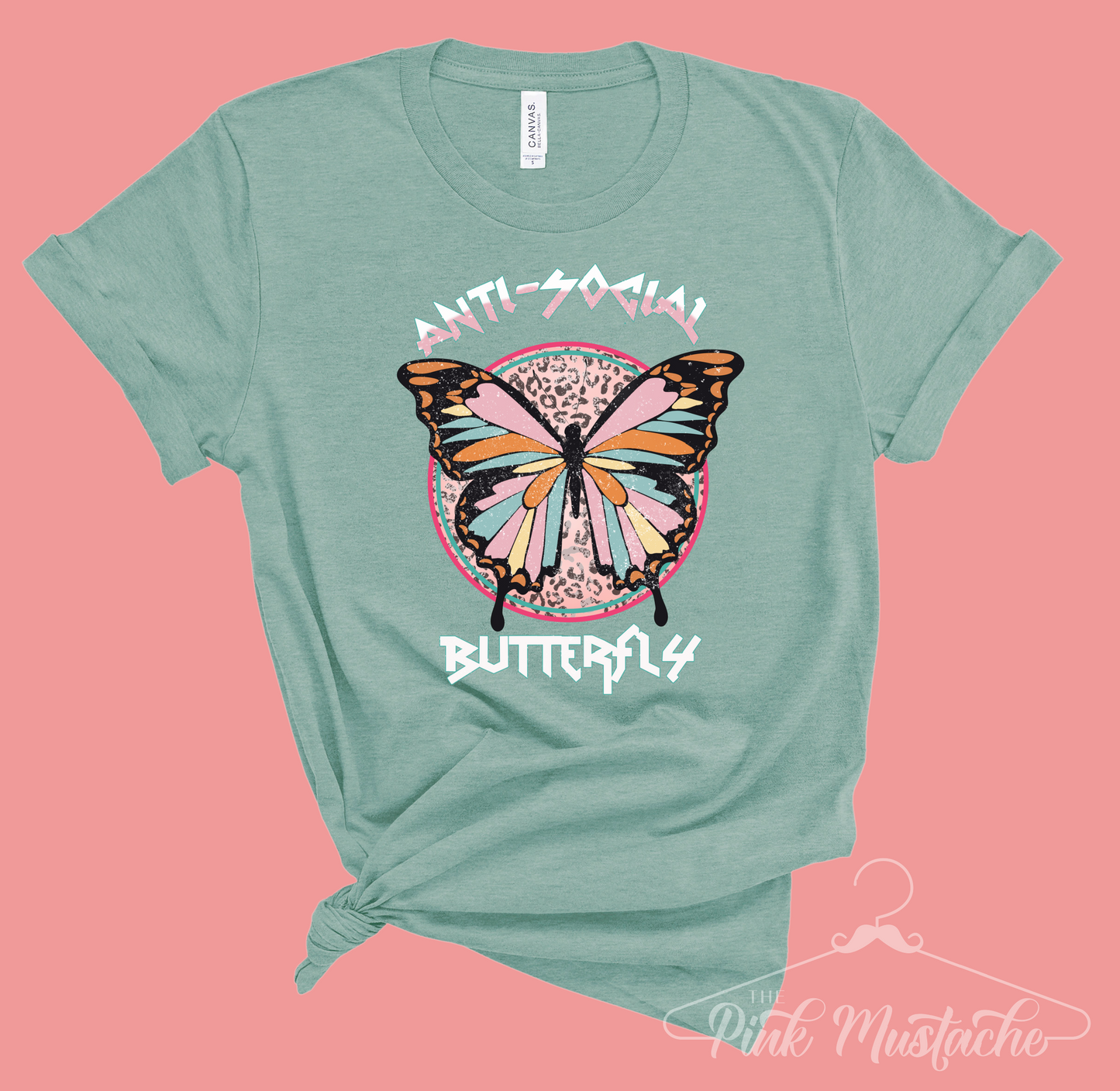Anti-Social Butterfly Rocker Tee - Unisex Sized/ Vintage Rock N Roll Styled Hippie Shirt