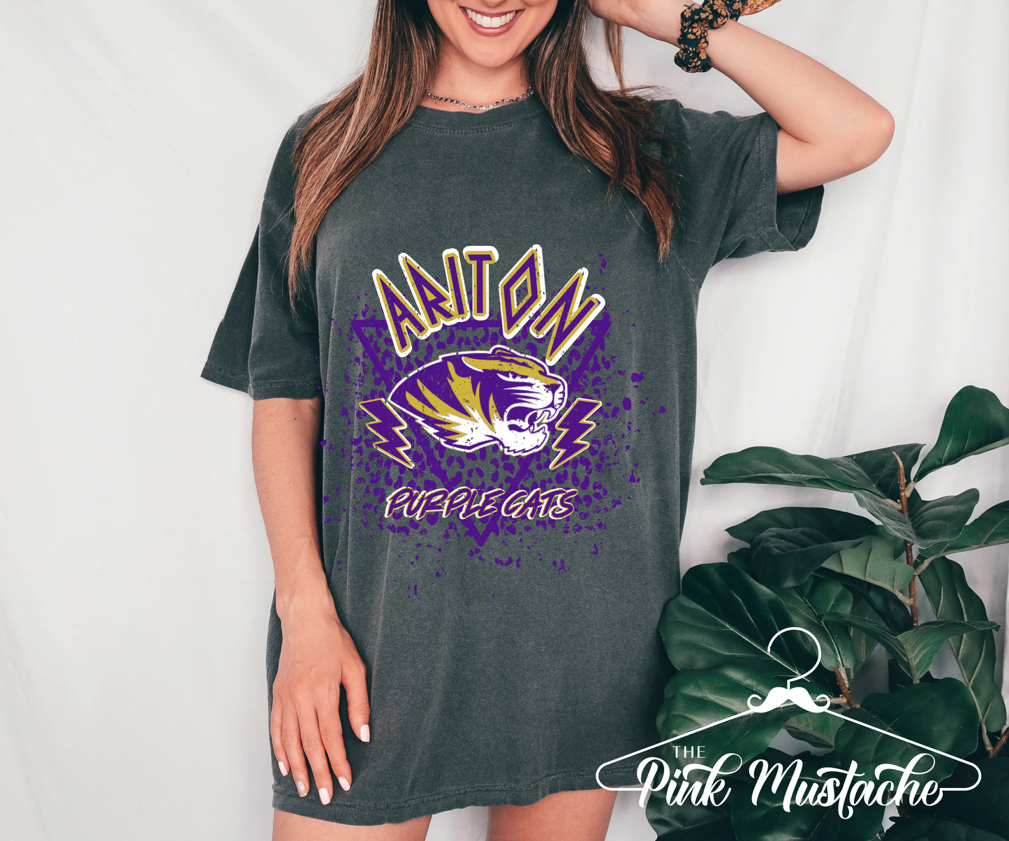 Comfort Colors Ariton Purple Cats Rocker Tee/ Youth and Adult Sizing