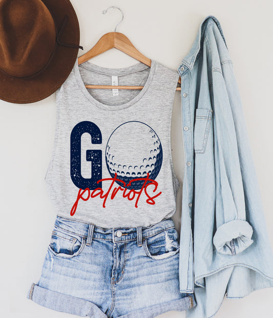 Go Patriots Golf Mom Tank/ Full Muscle Tank