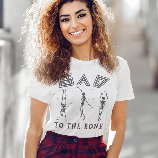 Bad To The Bone Youth and Adult Sized Softstyle Tees/ Halloween Style / Fall Style