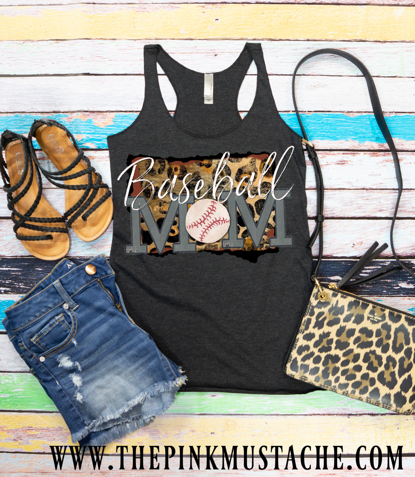 Custom Baseball Mom Tank Top with Child's Number