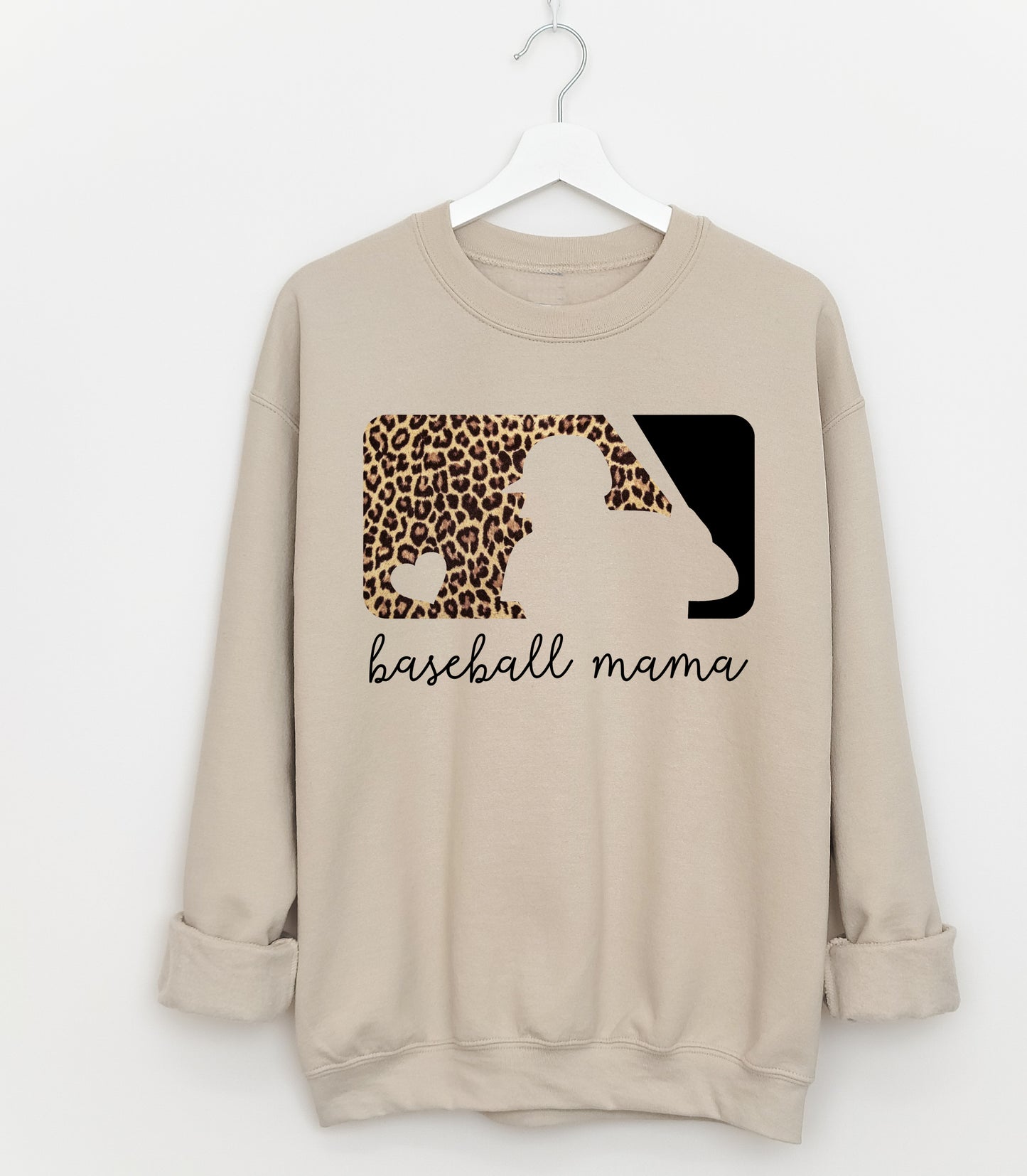Baseball Leopard Mama Sweatshirt/  Bella Softstyle or Gildan Sports Mom Sweatshirt