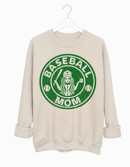 Baseball Coffee Mom Sweatshirt / Quality Retro Sweater / Multiple Colors