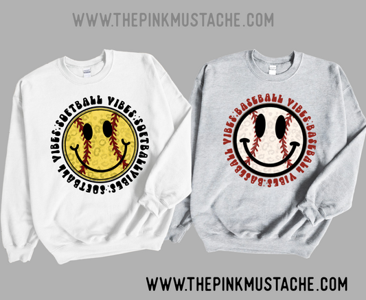 Baseball or Softball Vibes Unisex Sweatshirt/ Toddler, Youth, and Adult Sizes Available