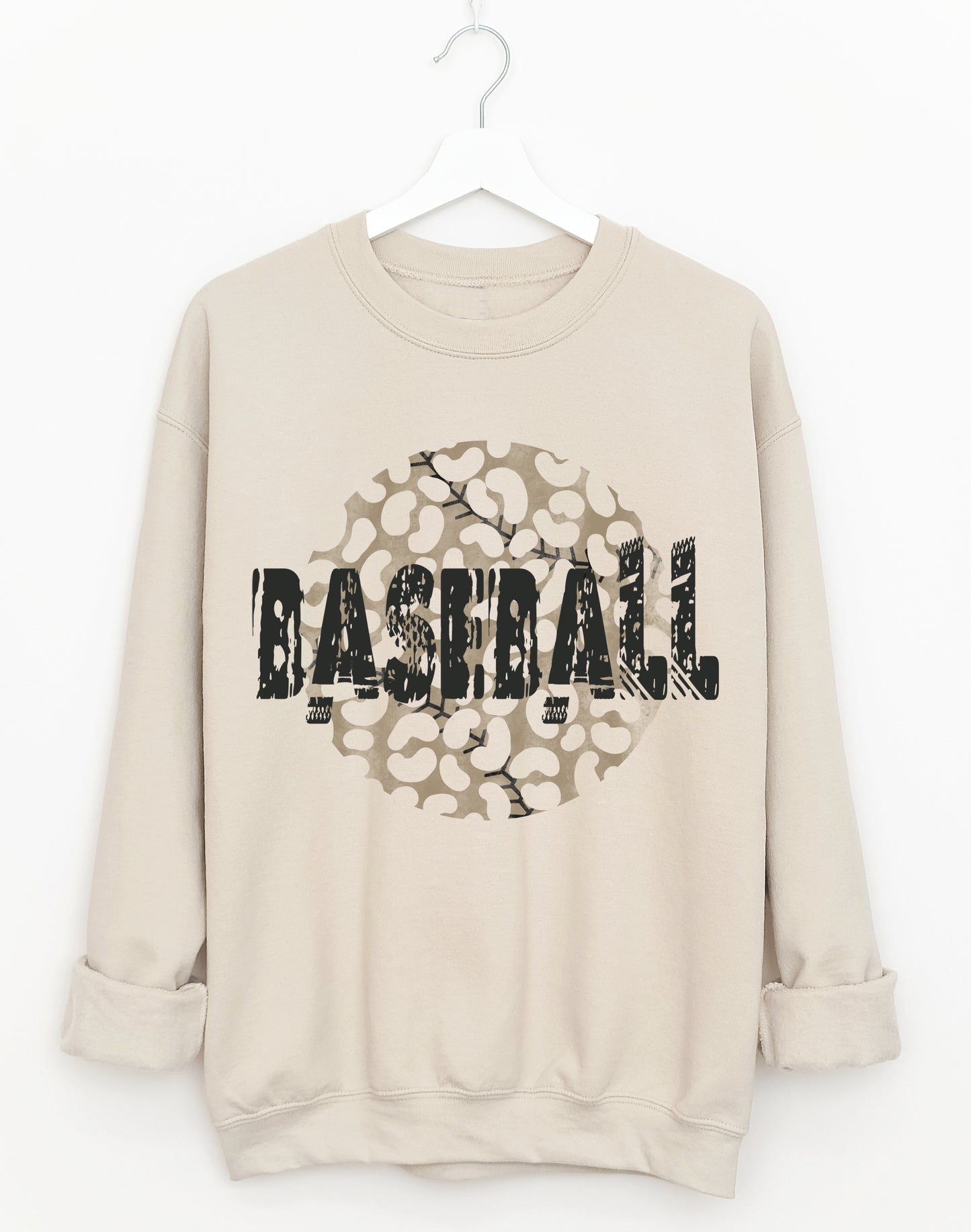 Leopard Baseball Sweatshirt/  Bella Softstyle or Gildan Sports Mom Sweatshirt