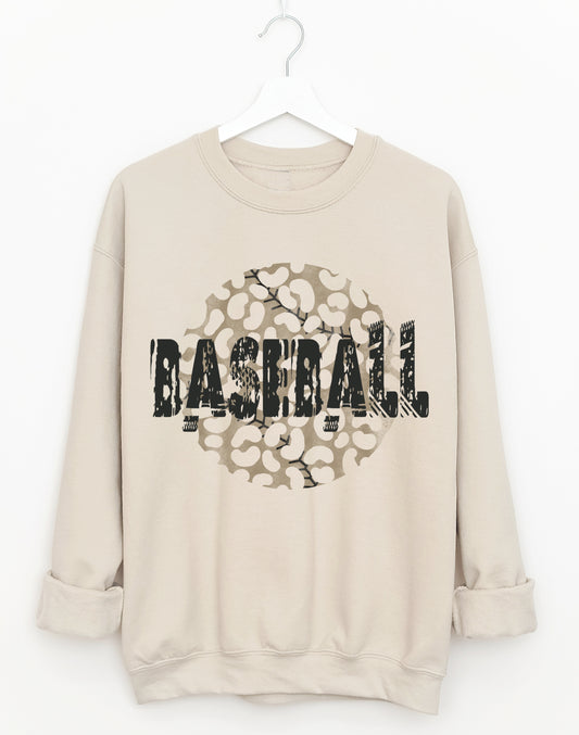 Leopard Baseball Sweatshirt/  Bella Softstyle or Gildan Sports Mom Sweatshirt