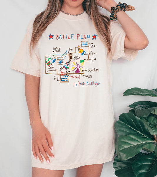 Comfort Colors Battle Plan Christmas Home Security Funny Christmas Tee - Adult Sizes
