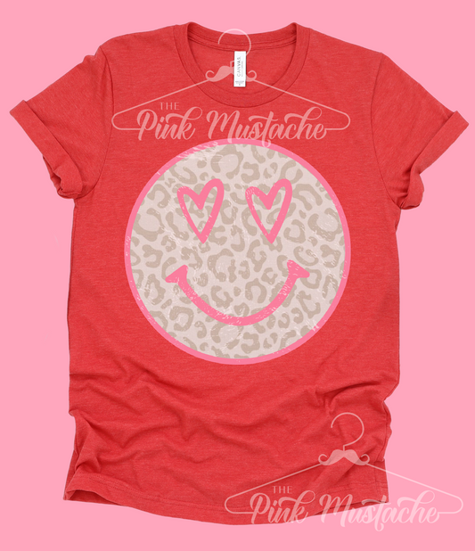 Red Smiley Heart Valentines Tee/ Super Cute Tee - Toddler, Youth, and Adult Sizing Available
