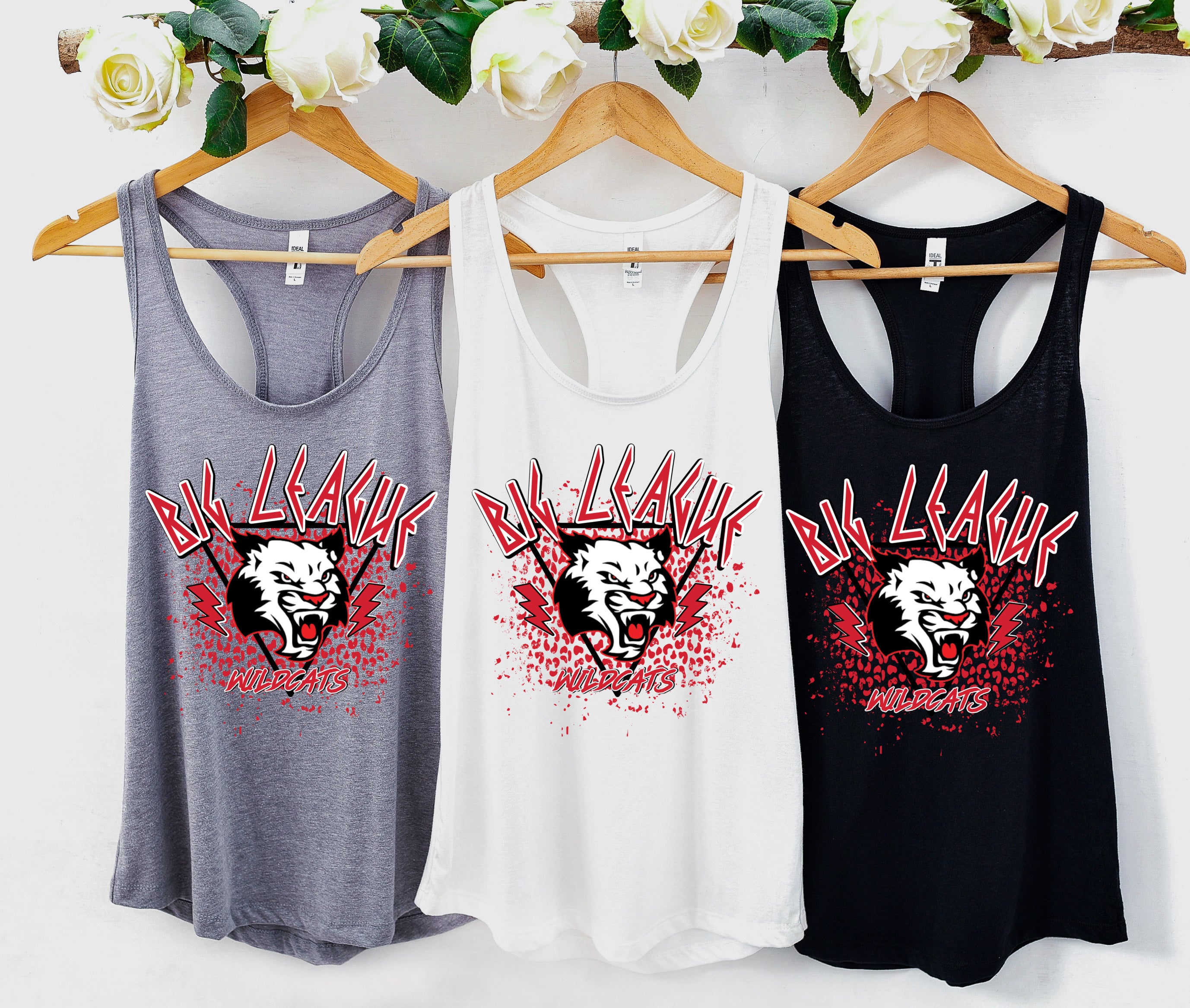 Pink Rocker Tank Big League Wildcats Baseball Rocker Tank/ Option of Flowy Tank or Crop ...