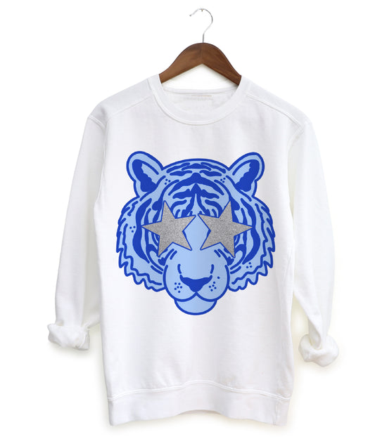 Blue Tiger Sweatshirt - Gildan, Comfort Colors or Bella Canvas - Memphis Sweatshirt / Youth and Adult Sizes