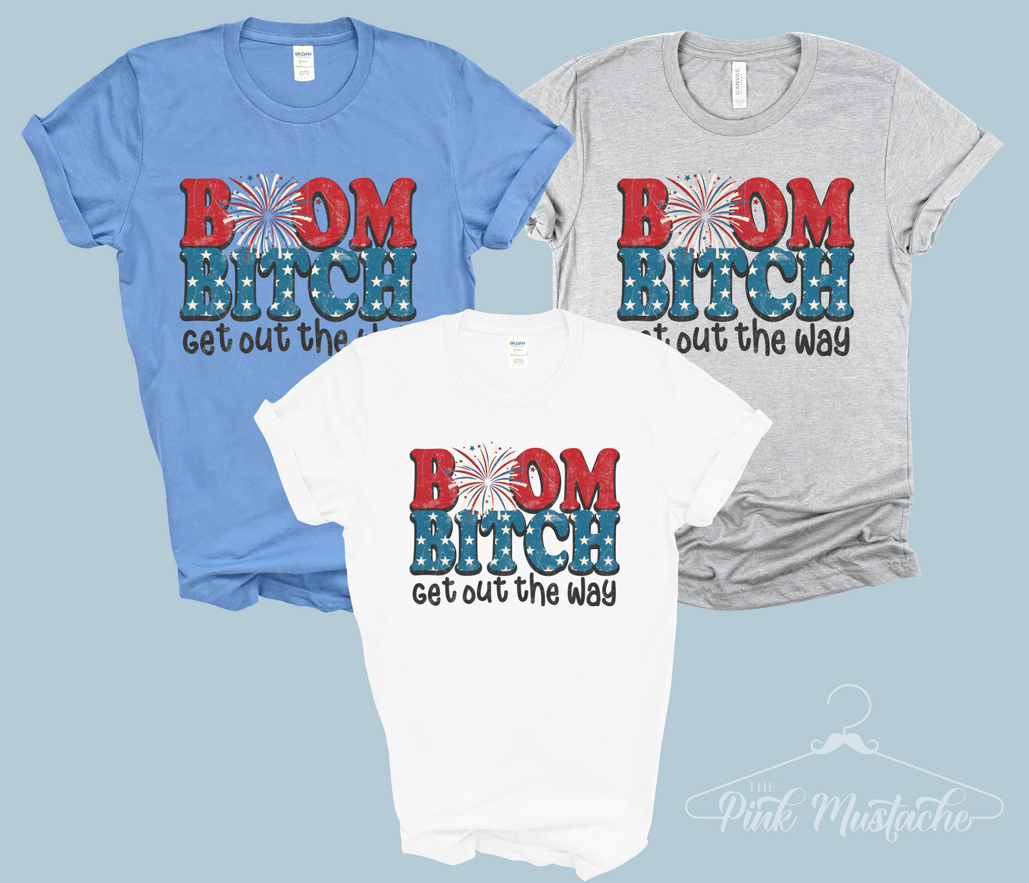 Boom Get Out The Way Funny July 4th Tee/ Unisex Adult Shirt / Memorial Day July 4th Tee/ Retro Style Shirt