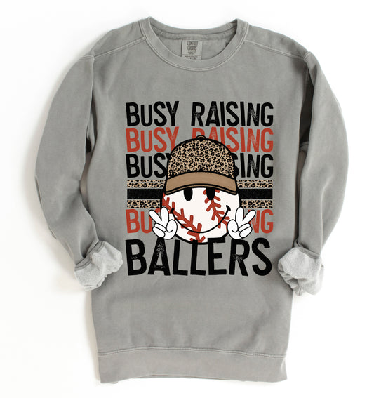 Copy of Gildan, Bella Canvas, or Comfort Colors Busy Raising Ballers Baseball  Sweatshirt - Adult Sized