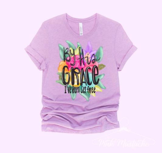 Soft Style By His Grace I've Been Set Free Religious Tee/ Toddler, Youth, and Adult Sizes Available