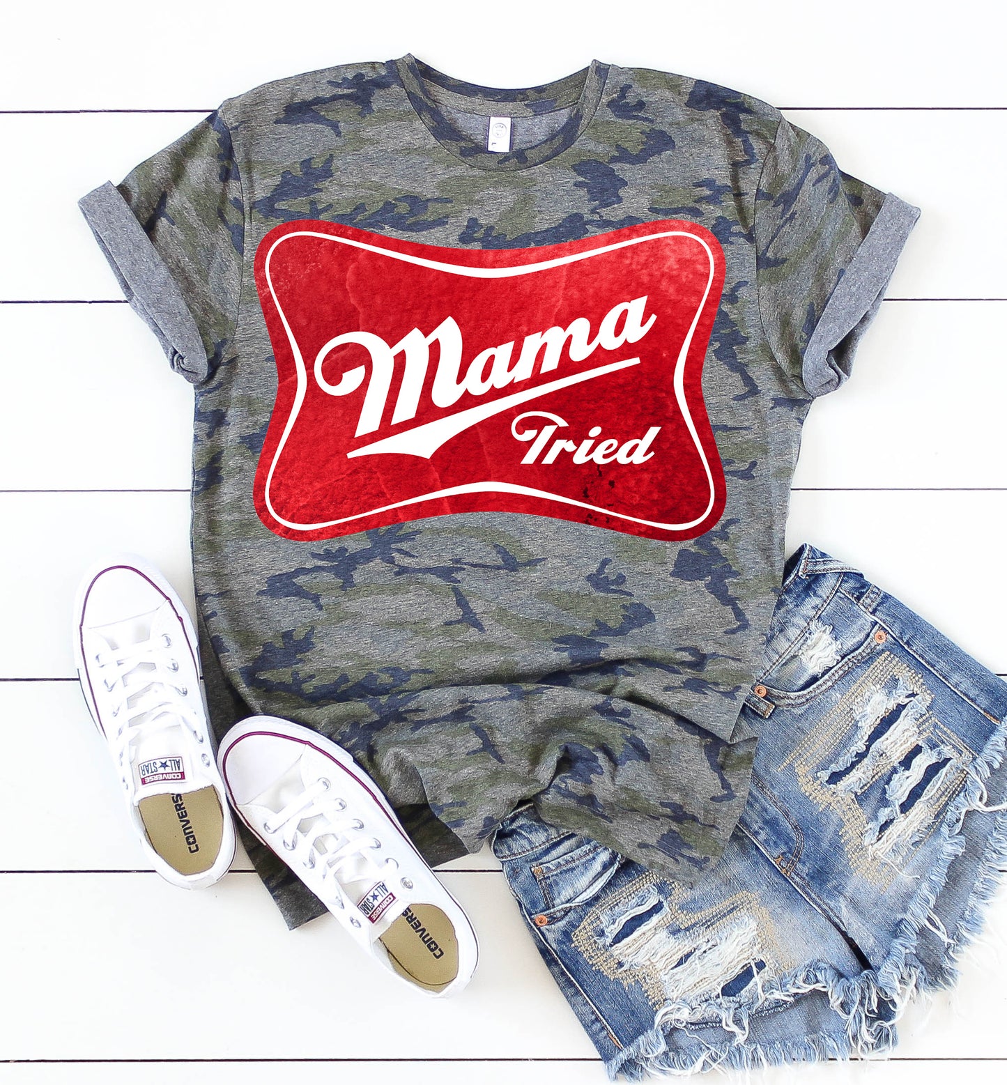 Camouflage Mama Tried T-Shirt / Camo Tee/ Sizes 2T-XXXL / Funny Country Music Tee/ Southern Tee