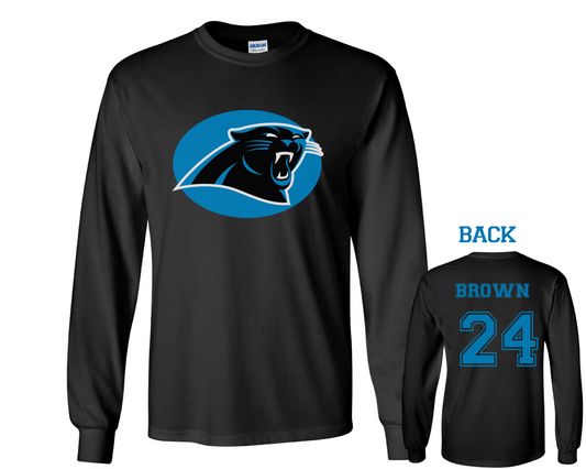 Panthers Football Long Sleeved Shirt- Little League Shirts - Local