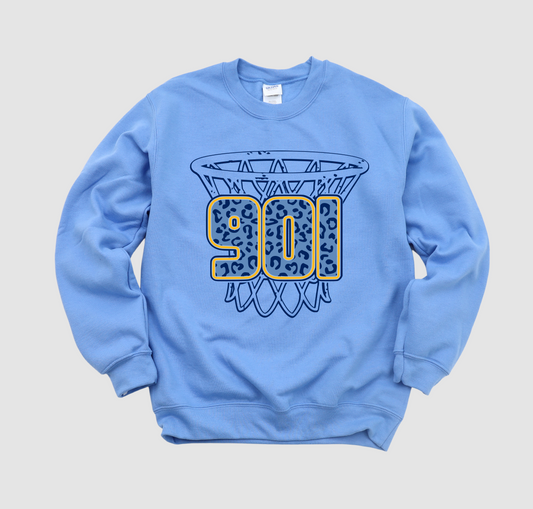 Powder Blue 901 Leopard Hoop Sweatshirt
