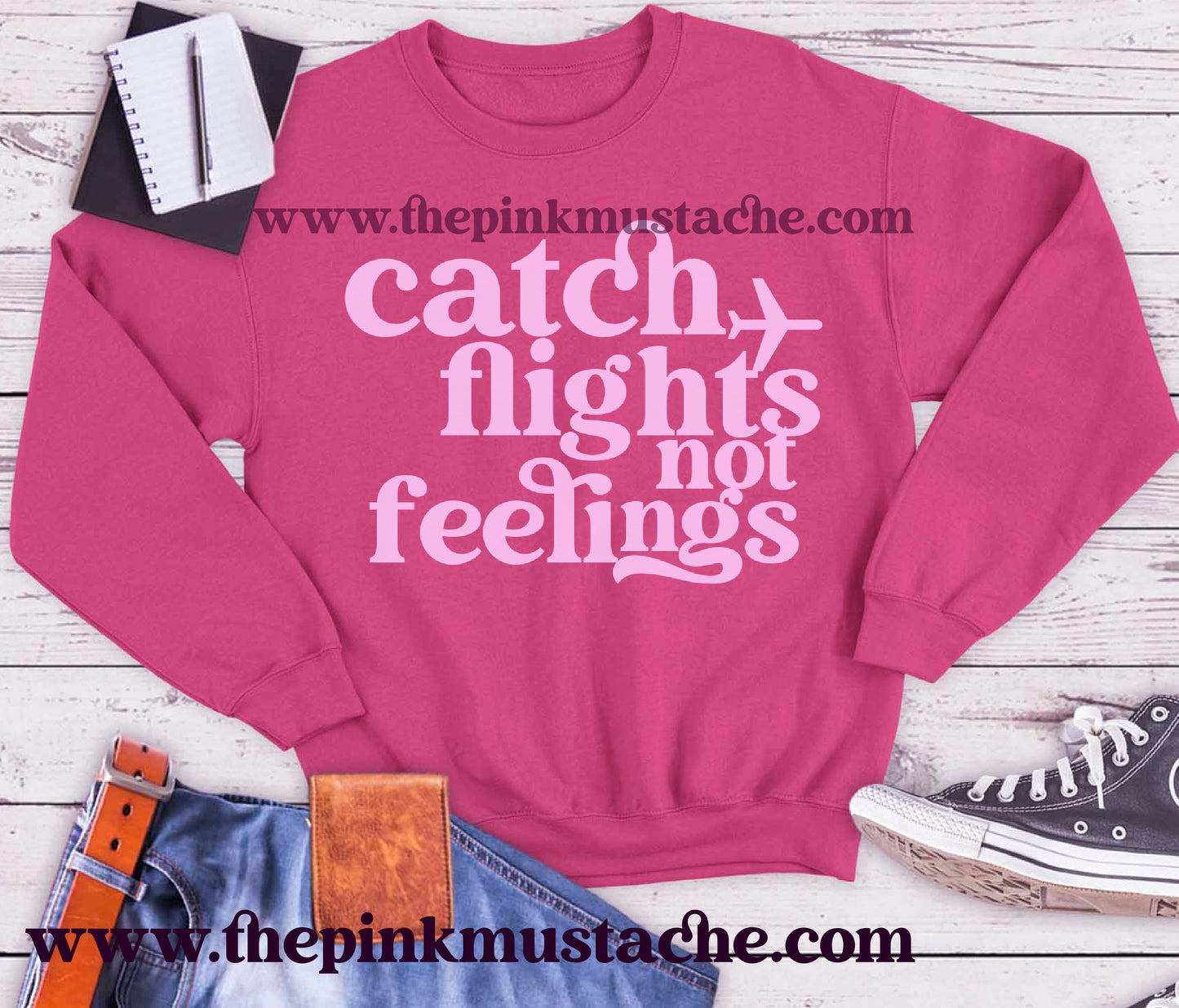 Catch Flights Not Feelings Bright Vacay Sweatshirt / Vacay Vibes Sweater/ Youth and Adult Sizing Available