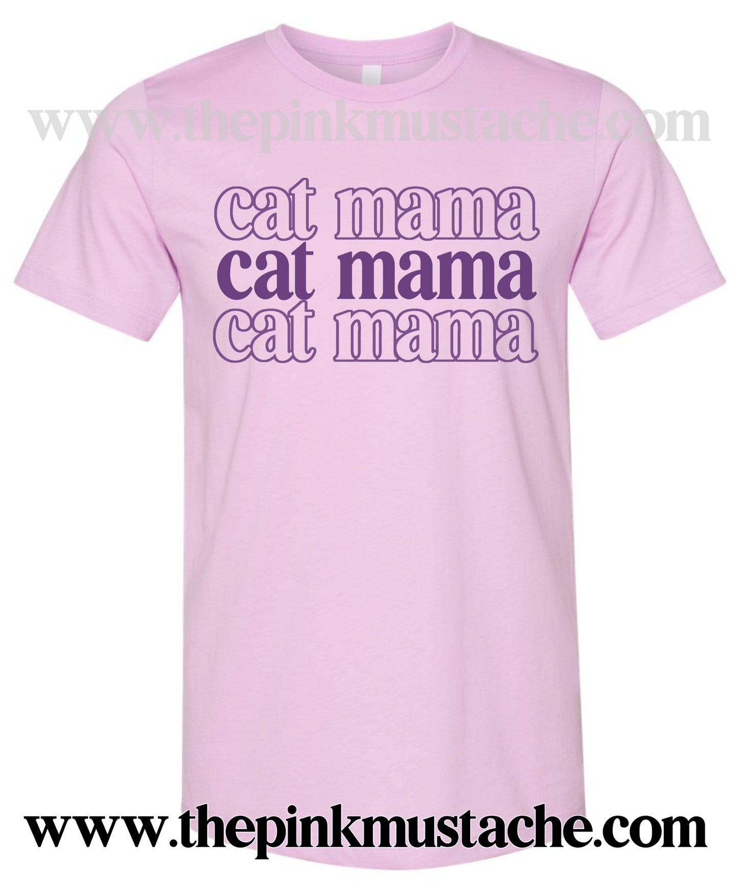Softstyle Stacked Cat Mama Retro Tee / Cat Mom Shirt  / Gifts for Her