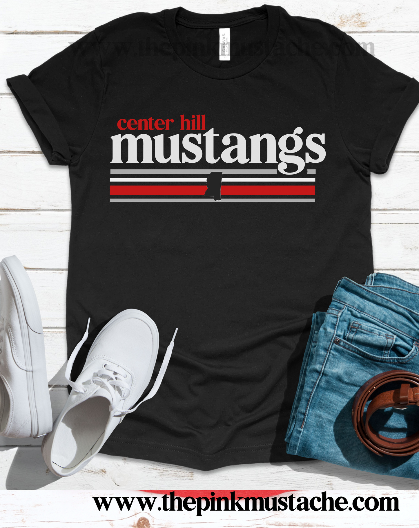 Center Hill Mustangs Shirt / DC -Desoto County Schools / Mississippi School Shirt