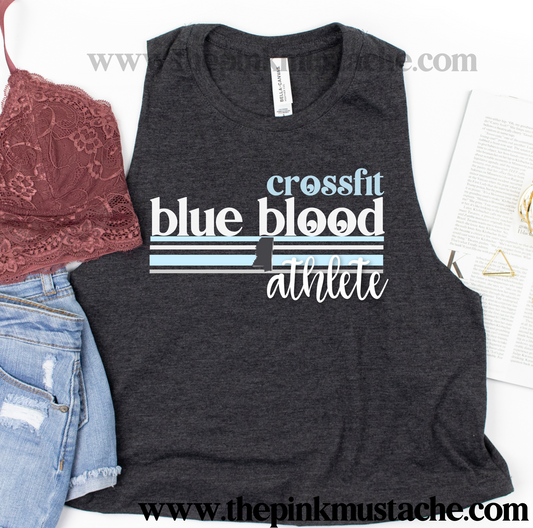 CFBB - Crossfit Blue Blood - Ladies Cropped Tanks - Bella Canvas Muscle  Tanks