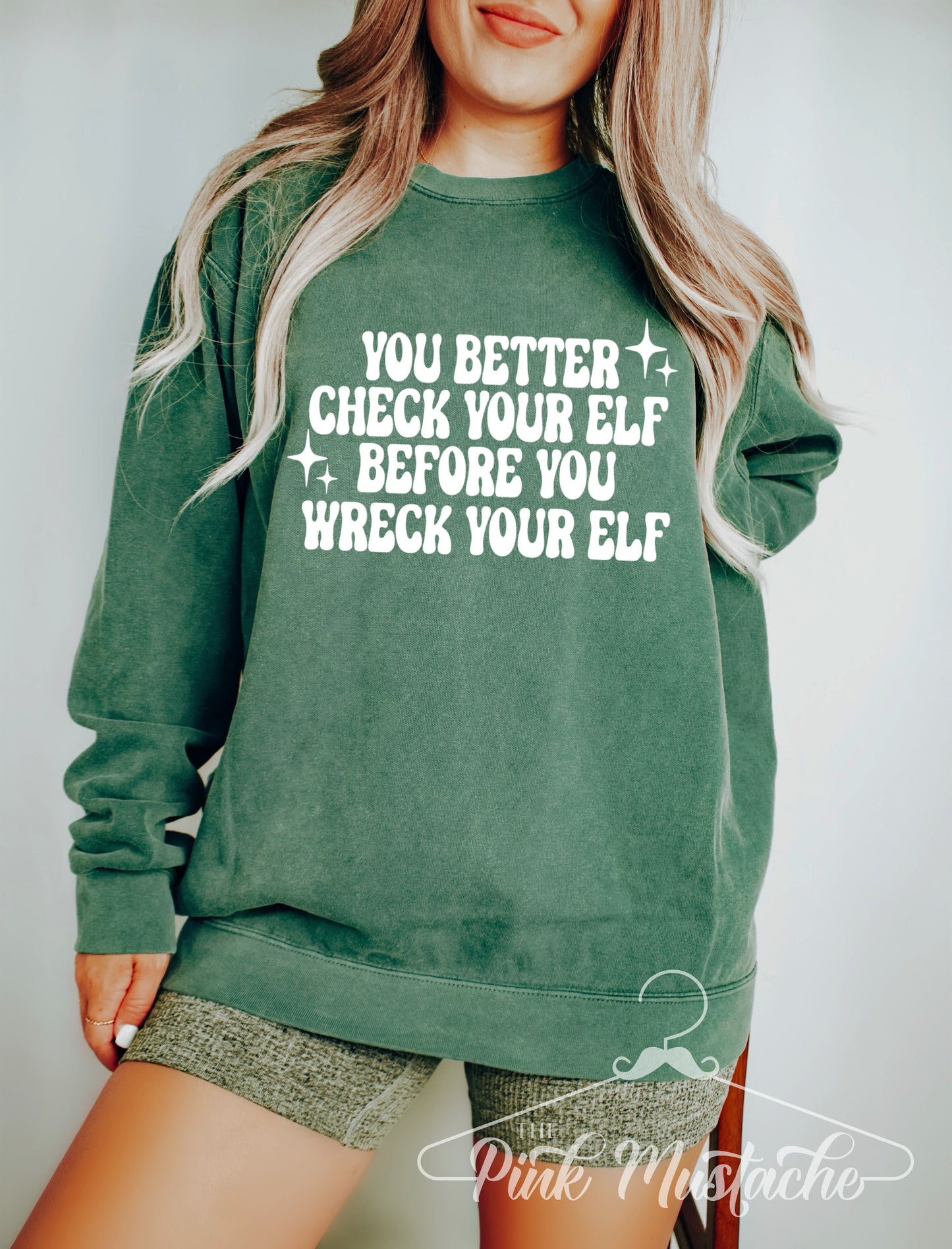 You Better Check Your Elf Before Your Wreck Your Elf Sweatshirt / Family Christmas Sweatshirts/ Bella, Comfort Colors, or Gildan