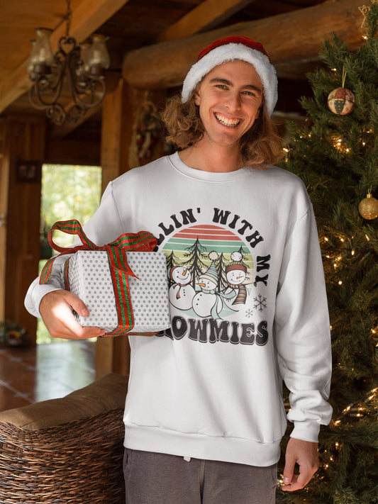 Unisex Chillin' With My Snomies Sweatshirt / Funny Mens or Womens Christmas Winter Sweatshirt