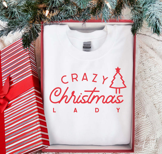 Crazy Christmas Lady Sweatshirt/ Super Cute Unisex Sized Sweatshirt