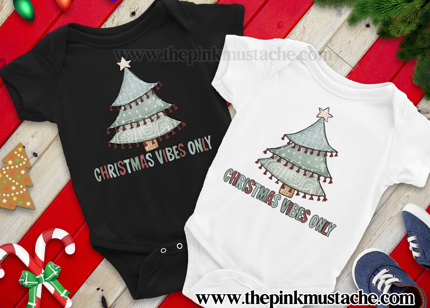 Christmas Vibes Only - Baby Onesie - Super Cute Christmas Tree Onesie
